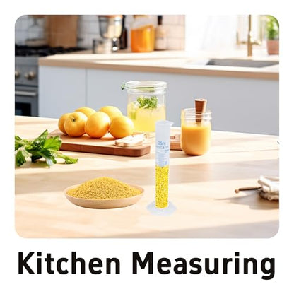 3PCS 25ml Measuring Cylinder, Plastic Transparent Graduated Cylinder, Science Test Tube Flask, 2-Sided Bule Measuring Lines Graduated Cylinder Beaker - size: 25ml