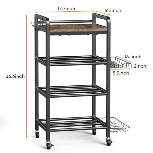 3D Printer Filament Storage Rack- 4 Tiers Filament Spool Holder, Heavy Duty 3D Printing Stand Filament Organizer with 360° Wheels, Metal Filament Stand Shelf for PLA/ABS/TPU/Nylon (Black) - color: Black