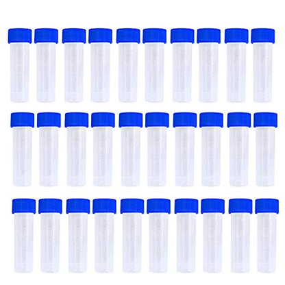 Twdrer 50 Pcs 5ml Plastic Graduated Vials - size: 5ml