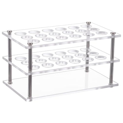 UNICRAFTALE 1 Set 18-Holes Acrylic Test Tube Holder Rack Lab Supplies Rectangle Clear Test Tube Rack Round Holes Test Tube Holder Hole 17mm for Test Tubes Chemistry Laboratory 3.43x6.1x3.39 Inch - size: 15.5x8.7x8cm