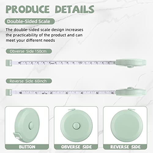 Kigeli 100 Pcs Retractable 60 Inch Measuring Tape - Mini Soft Measurement Tape for Fabric, Sewing, Body