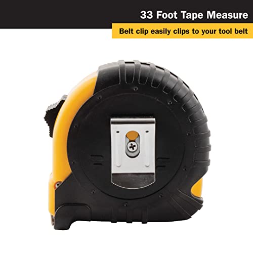 Titan 10908 Tape Measure with Easy-Read Standard Markings and Durable Case, 33-Foot - size: 10.1 m