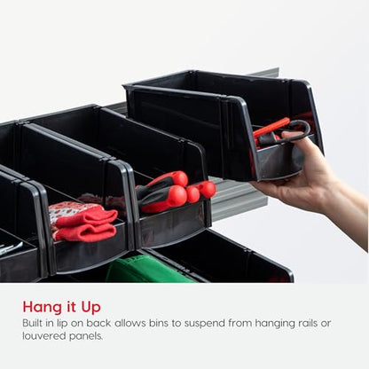 IRIS USA 4-Pack, Medium Stackable Storage Bins, Black - color: Black, size: Medium - 4 Pack