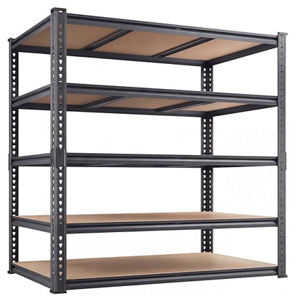 Garage Storage Shelves 46" W x 20" D x 72" H, 3000 LBS Heavy Duty Shelving Unit 5-Tier Adjustable, Extra Wide Boltless Metal Storage Rack for Garage Warehouse Basement - size: 48''W x 20''D x 70''H