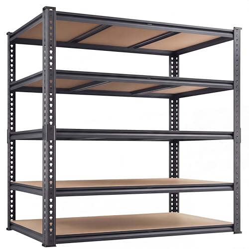 Garage Storage Shelves 46" W x 20" D x 72" H, 3000 LBS Heavy Duty Shelving Unit 5-Tier Adjustable, Extra Wide Boltless Metal Storage Rack for Garage Warehouse Basement - size: 48''W x 20''D x 70''H