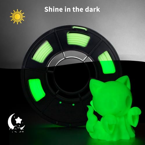 iSANMATE 3D Printer Filament Bundle, Glow in The Dark Filament Orange, Green, Blue, and Purple, PETG Filament 1.75 mm, Dimensional Accuracy +/- 0.03 mm, 250g X 4 Pack - color: A- Color Petg Glow Orange, Green, Blue, and Purple