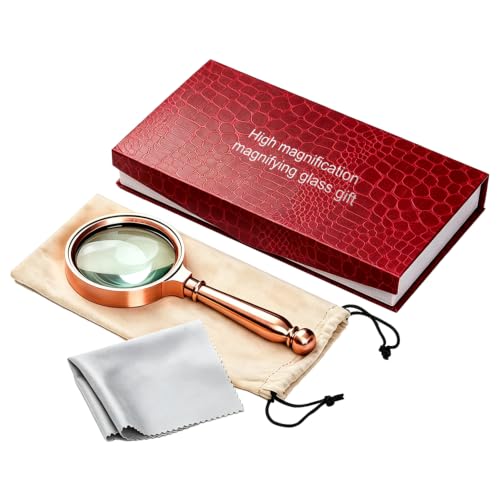 10X Antique Bronze Handheld Magnifying Glass Magnifier