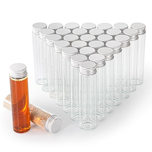 60ml Glass vials 30pcs,With aluminum screw cap30pcs Clear Glass Bottles - style: 60ml 30pcs