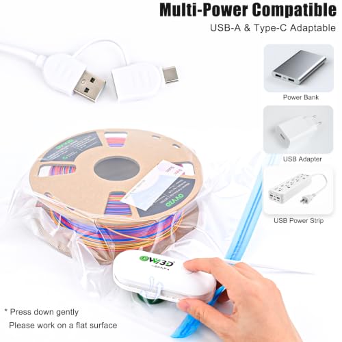 30 Pcs Filament Vacuum Storage Bags with Upgraded Pump for 3D Printer Accessories, Reusable 3D Printer Filament Storage Bags Vacuum Storage Seal Bag to Keep Dry, Plus Size 32x34cm / 12.6x13.4inch