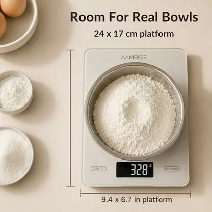Extra Large Food Scale Grams and Ounces - Digital Food Scale with Countertop Stand – Tempered Glass Kitchen Scales with Backlit LCD, Multiple Units – 33LB/15KG Capacity and Auto Off Function