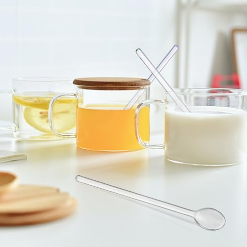 CLISPEED Glass Spoons Soda Stirrers Six Piece Long Handle Set