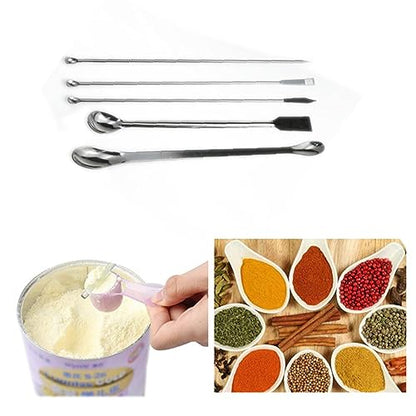 5 Pack Micro Sampling Spoon Set, Stainless Steel Lab Tools