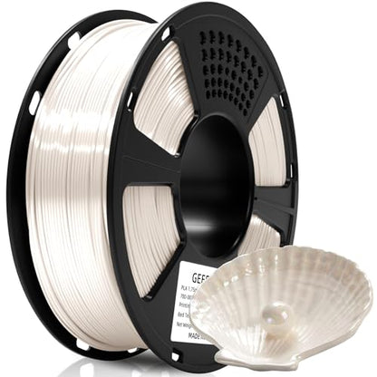 Geeetech Silk PLA Filament 1.75mm, Pearl White Silky PLA 1KG - color: 1kg Silk White