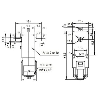 ShangHJ 4 Sets DC Gearbox Motor TT Motor 200RPM Tire Wheel DC 3-6V 1:48 Male Connector with 1Pc L298N Motor Drive Controller Board for Arduino Micro:bit Smart Car