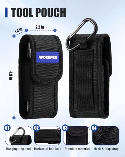 WORKPRO 2-Piece Mini Pliers Set with Pouch for Tight Spaces & Versatile Use - color: Silver