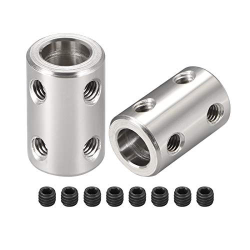 uxcell 8mm to 8mm Bore Rigid Coupling Set Screw L22XD14 Stainless Steel,Shaft Coupler Connector for 3D Printers, Motor Accessories,2pcs - color: Silver Tone, size: 8mm to 8mm