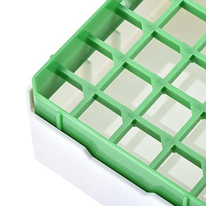 uxcell Centrifuge Tube Freezer Storage Box 25 Places Waterproof Polypropylene Cryogenic Holder Rack for 1.8/2ml Microcentrifuge Tubes Vials Samples, Green - color: Green