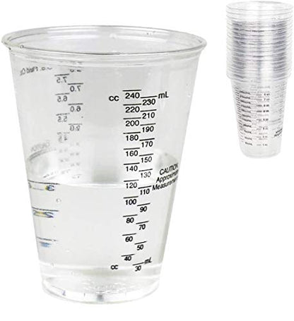 CANOPUS Measuring Cups, Mixing Cups for Epoxy and Resin, Graduated Paint Mixing Cups, Disposable Plastic Mixing Cups for Automotive and Art Projects, 10 ounce (1/2 Pint), 300 cc (Pack of 25) - size: 10oz