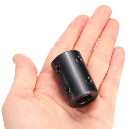 uxcell Shaft Coupling, 1/2" Bore 1" OD 1-1/2" Length Black Oxide Plated ASTM1045 Steel Rigid Coupling for 3D Printers Motor Wheel(4 Set Screws) - size: 1/2" Bore 1" OD 1-1/2" Length