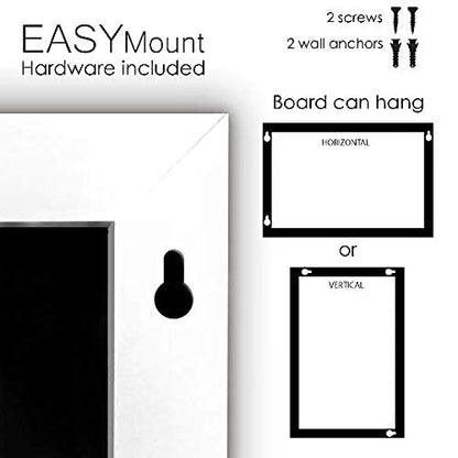 Loddie Doddie Magnetic Chalkboard, Magnetic Board for Wall, 36 x 24, White - color: White Frame, size: 36"W x 24"H