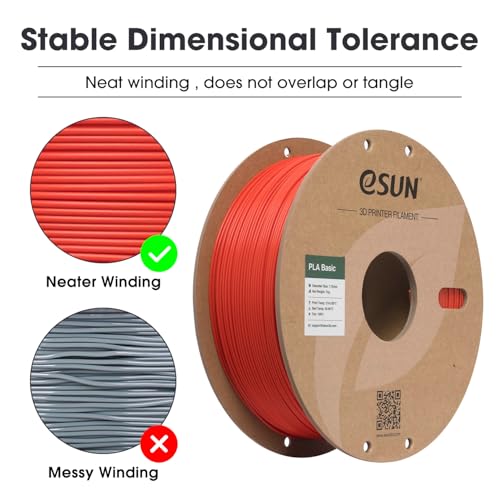 eSUN PLA Basic Filament 1.75mm 3D Printer Filament 1KG Red - color: Red, size: 1KG