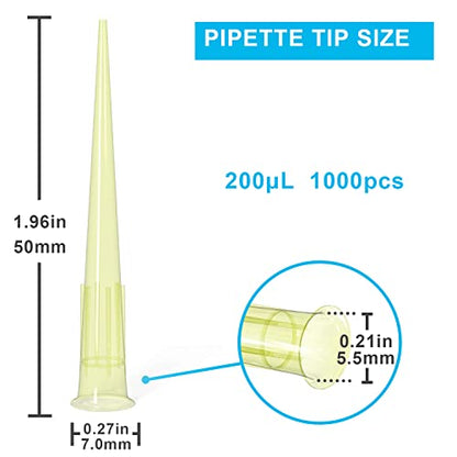 ONiLAB 200µL Universal Pipette Tips, 1000 Pcs, Autoclavable - size: 200uL(1000PCS)