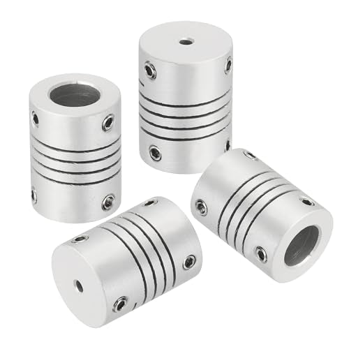 uxcell 4Pcs Flexible Couplings 2mm to 8mm Aluminum Alloy Joint Connector - size: 2mm to 8mm, style: D15 x L20mm