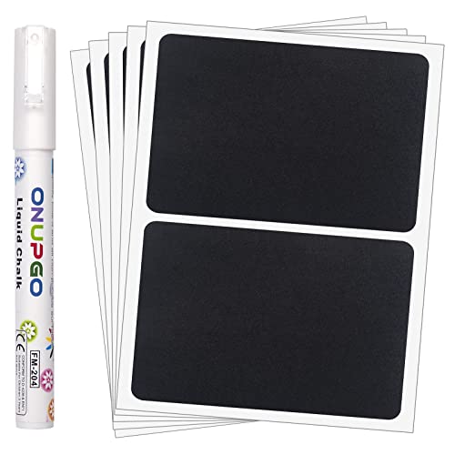 ONUPGO Chalkboard Pantry Labels - 48 Pack Large Stickers for Big Bins Boxes, Food Labeling, Waterproof Kitchen Pantry Names for Containers and Jars - size: 4" x 6", style: 48 Pack Rectangles