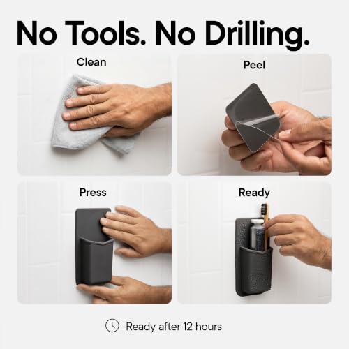 TOOLETRIES The Henry Essentials Holder, Bathroom Organizer - Charcoal