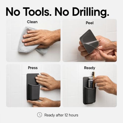 TOOLETRIES The Henry Essentials Holder, Bathroom Organizer - Charcoal