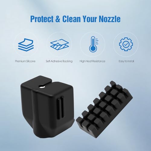 Silicone Socks and Nozzle Wipers for Flashforge Adventurer 5X / AD5X, Nozzle Cleaning & Protection Kit, High Heat Resistant, 3D Printer Accessories, 6-Pack - color: Silicone Sock & Wiper Kit