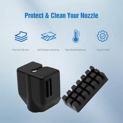 Silicone Socks and Nozzle Wipers for Flashforge Adventurer 5X / AD5X, Nozzle Cleaning & Protection Kit, High Heat Resistant, 3D Printer Accessories, 6-Pack - color: Silicone Sock & Wiper Kit