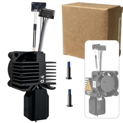Bamboo Lab P1 Hotend Assembly Complete with Hardened Steel 0.4mm Nozzle,Ceramic Heater, Thermistor, Cooling Fan,Silicone Sock for P1S P1P 3D Printer Extruder Heating Block Replacement - size: 0.4MM, style: P1 Series