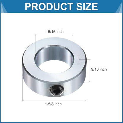 uxcell 6pcs Set Screw Collars 15/16" Bore, Zinc Plated Carbon Steel Shaft Collars, 1-5/8" OD, 9/16" Width Lock Axle Collar Clamp (Hollow Style, Lightweight) - size: 15/16" Borex1-5/8" ODx9/16" Width
