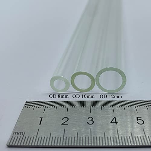 Glass tubes 12 Piece, 8 Inch Long，OD 8 mm ，Thickness 1.5 mm，Clear - style: OD 8 mm / Clear