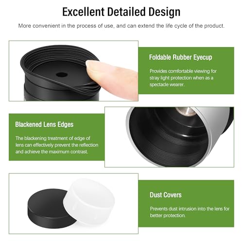Astromania Telescope Eyepiece 1.25 Inch Plossl Eyepiece Telescope Lense 8mm - size: 1.25" - 8mm