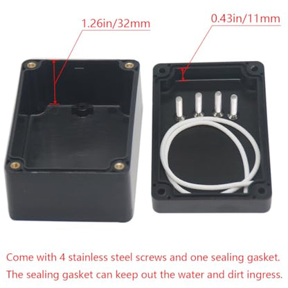 2 Pack Project Box Waterproof Plastic Junction Box ABS IP65 Electronic Project Case Power Enclosure 3.94 x 2.68 x 1.97 inch (100 x 68 x 50 mm) - size: 3.94"x2.68"x1.97"(2Pcs)
