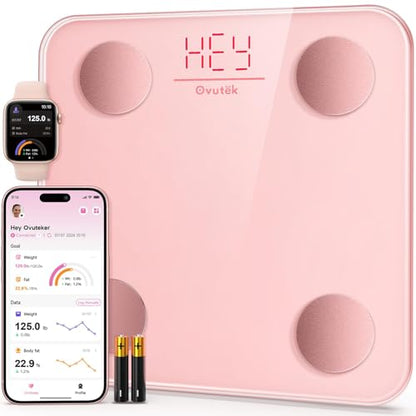 Ovutek Smart Scale for Body Weight Digital Bathroom Scale with BMI Body Fat - color: Pink