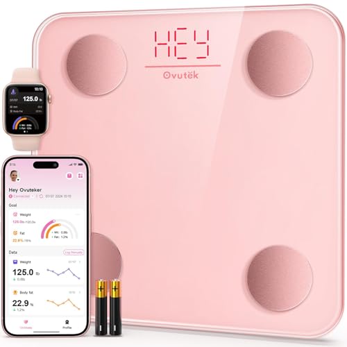 Ovutek Smart Scale for Body Weight Digital Bathroom Scale with BMI Body Fat - color: Pink