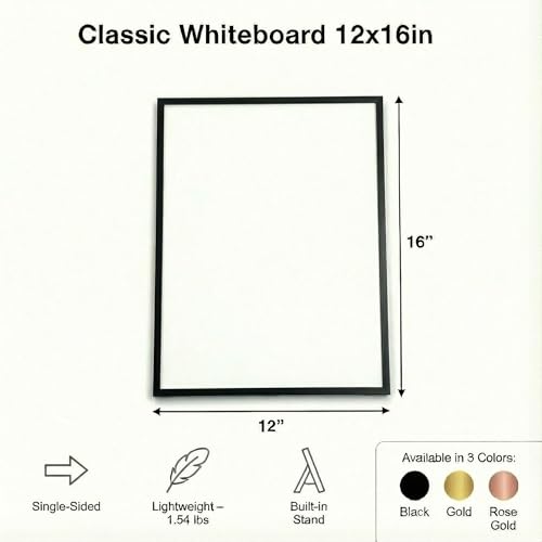 Magnetic Dry Erase Board, 12 x 16 Inch Portable Whiteboard - style: Black Stand + Planner
