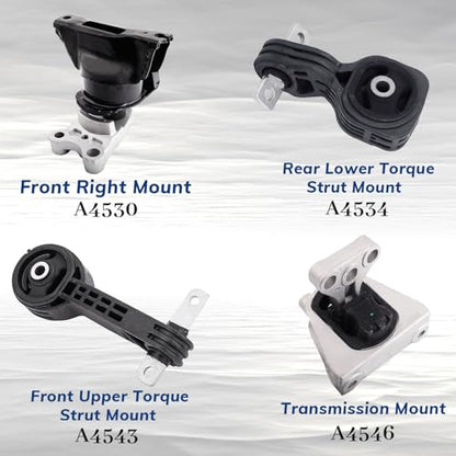 Engine Motor and Trans Mount Set of 4 Replaces # A4530 A4534 A4546 A4543 - size: 2006-2011 Civic 1.8L