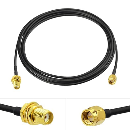 Superbat SMA Male to SMA Female Bulkhead Cable 6ft 50 Ohm Coax Cable for SDR Antenna Ham Radio, 3G 4G LTE Antenna, ADS-B, GPS Meter Radio etc. - size: 6ft