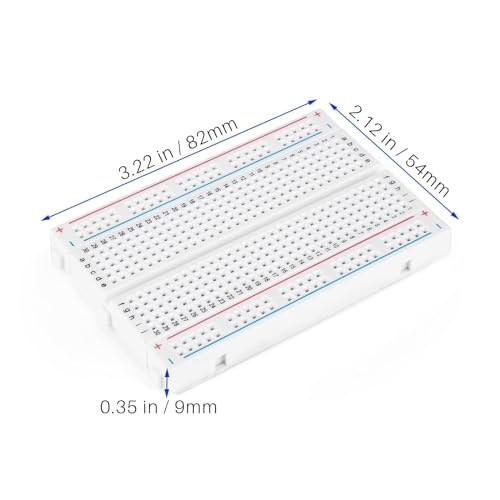 ELEGOO 400 Point Solderless Breadboard Kit, Small Prototyping Boards 6PCS - size: 6 PCS 400 Point