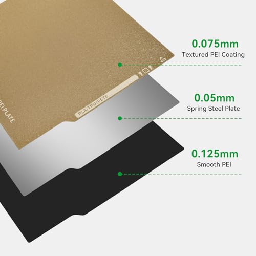 Build Plate for Bambu Lab A1 Mini 3D Printer 184 * 184mm Dual-Sided Textured/Smooth Spring Steel Sheet for A1 Mini 3D Printer High-Adhesion Removable Flexible Printing Surface - color: Textured PEI+Smooth PEI, size: 184*184mm(A1 Mini)