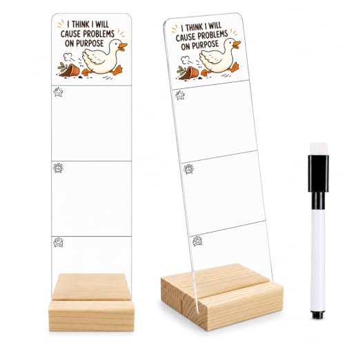Silly Goose Memo Board Funny Office Sign Acrylic Monitor Memo Board - color: I Think I Will Cause Problems on Purpose