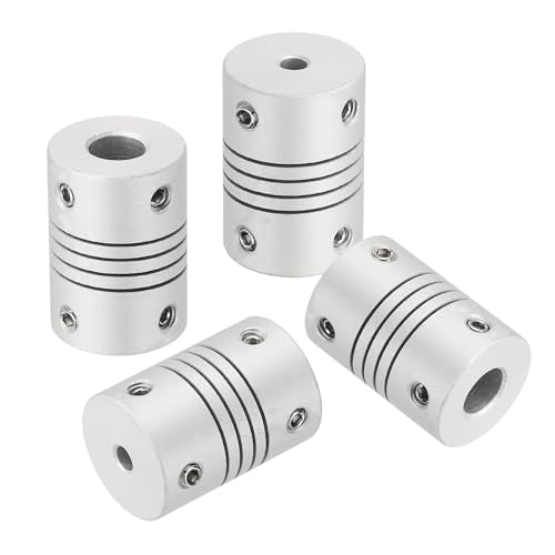 uxcell 4Pcs Flexible Couplings 3mm to 6.35mm Aluminum Alloy Joint Connector - size: 3mm to 6.35mm, style: D16 x L23mm