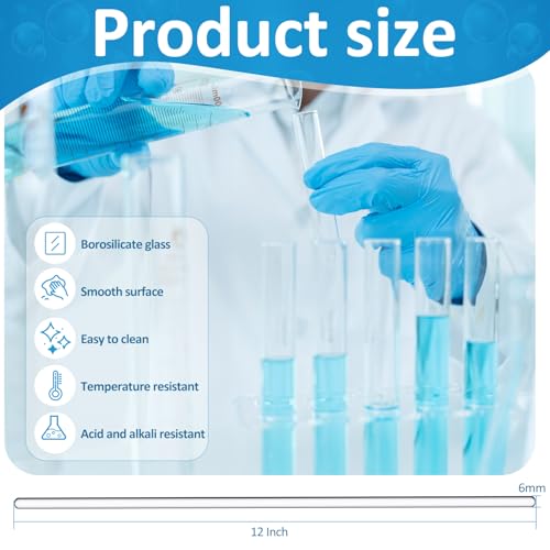 Relaxweex 48 Pcs U Glass Stirring Rods Bulk 12 Inch Length Glass Sticks