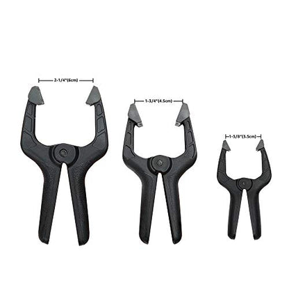 Amazon Basics 14-Piece Nylon Spring Clamp Set for Photography, Woodworking and Crafts, 6 Pack of 3-3/8-inch, 4 Pack of 4-1/2-inch, 4 Pack of 6-1/2-inch, Black/Grey - style: 14-Piece