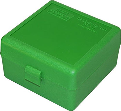 MTM RS-100-10 100 Round Flip-Top Rifle Ammo Box .17, .222, 223, 6x47, .222 Mag, USA Made, Green - color: Green