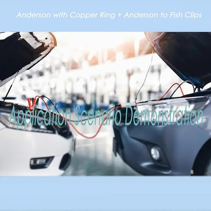50A Heavy-Duty Jumper Cable, Automotive Booster Cables with Clip, Heavy-Duty Jumper Quick Connect Plug, Car, SUV, Truck Quick Connect Plug, (3m+1m) - size: Anderson connector and clip